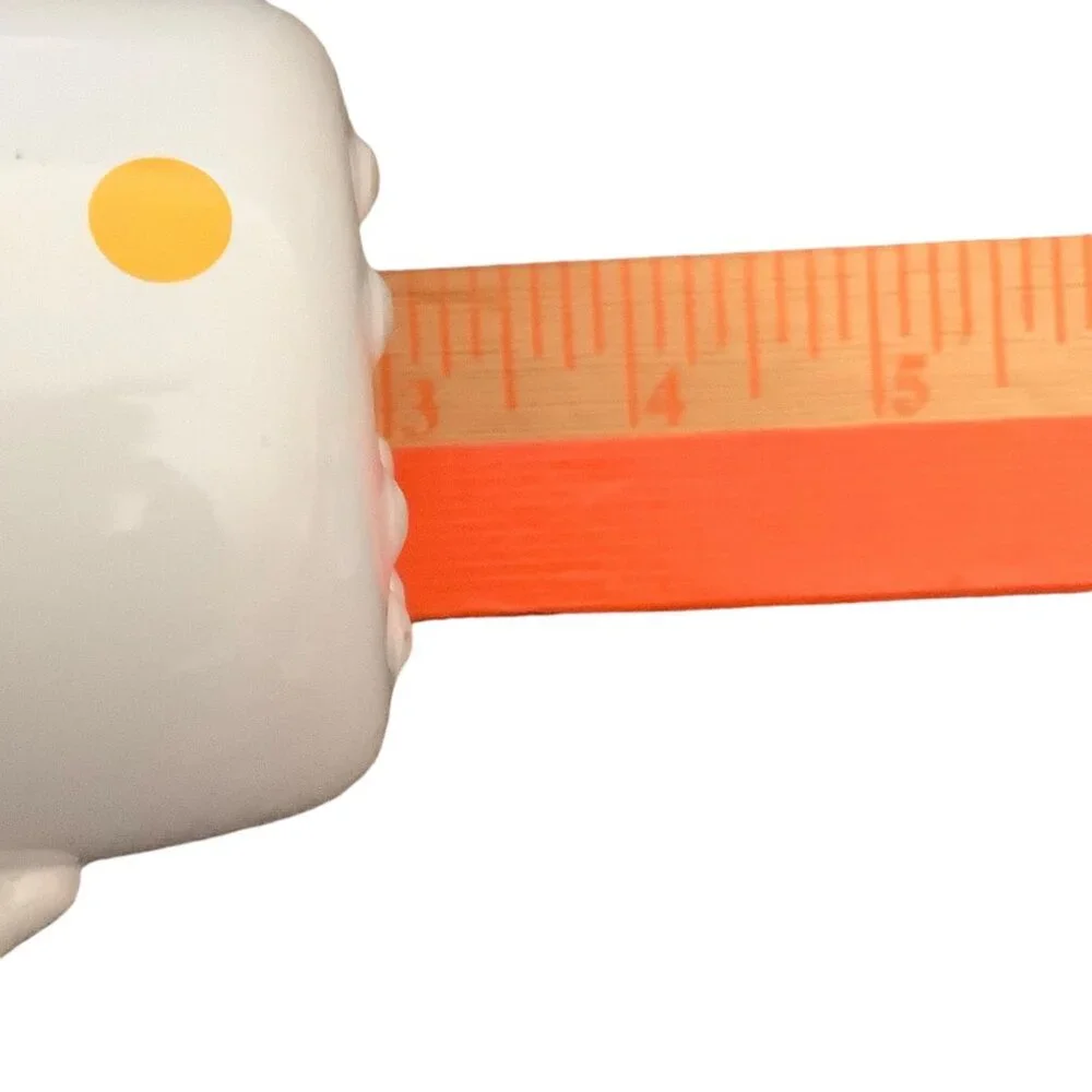 IKEA Ungdom White Ceramic Mug Yellow Polka Dots‎ 3” Tall Replacement